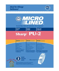 SHARP PU-2 UPRIGHT REPLACEMENT VACUUM BAG 3PK-----Buy 2 Packages Get 1 FREE - Picture 1 of 1