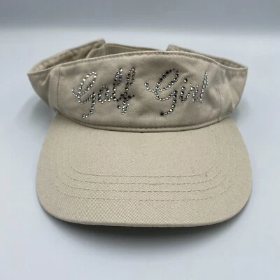 Кепка с регулируемым козырьком со стразами блестящая для девочки-гольфа бежевая - Изображение 1 из 4