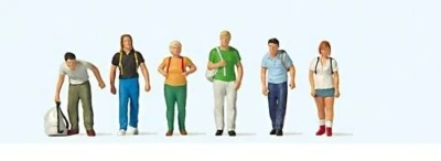 NEW HO scale Preiser # 10725 Train Passenger Figures ( Many with Backpacks ) - Image 1 of 2