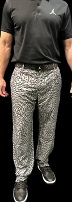 Grey Elephant print Golf Joggers Pants Dri-Fit Jordan inspired by Flight Golf - Image 1 of 4