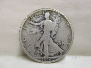 1916 Walking Liberty Half Dollar Vintage US Silver Type Coin Philadelphia Mint - Picture 1 of 8