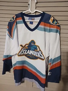 NY Islanders Jersey Large / Fisherman Starter / White Blue Orange - Picture 1 of 6
