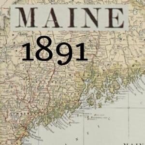 1891 MAINE MAP ANTIQUE FULL COLOR RAILROAD MOUNTAIN VICTORIAN ERA ATLANTIC OCEAN
