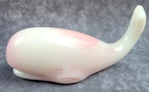 Vintage Fenton Pink & White Rosalene Slag Glass Whale ~ Beautiful - Picture 1 of 3