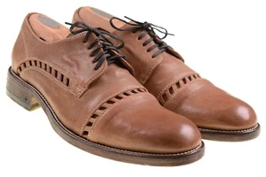 Zapatos de vestir John Varvatos Hechos en ITALIA de cuero perforado punta gorra 8 - Imagen 1 de 9