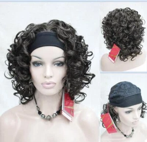 Women Wig Spiral Curls Fluffy 3/4 Half Full Wig Headband Ladies Natural Hair Wig - Picture 1 of 15