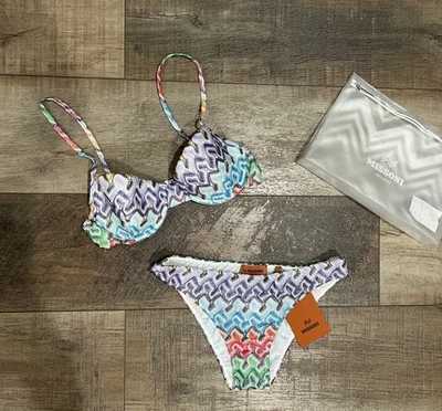 Missoni metallic crochet knit bikini set Size IT 38/XS NWT - Image 1 of 4