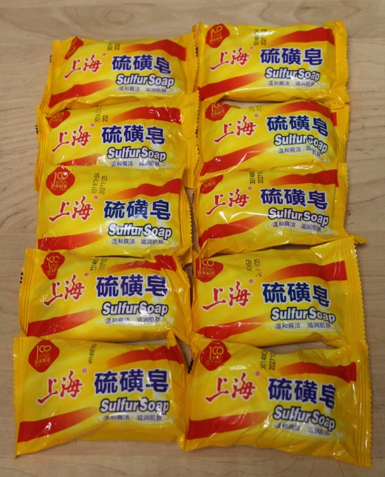 Shanghai Sulfur Soap Acne Seborrhea Anti Fungus Cure Oil-control Stop Itching X3