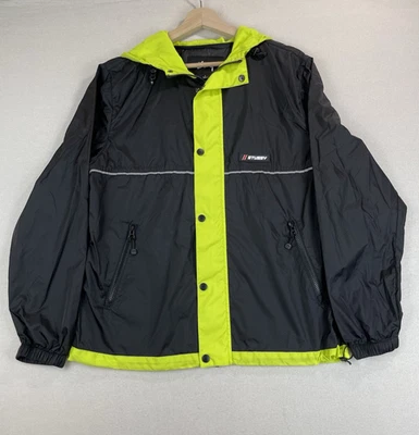 Stussy Men's Jacket Honeycomb Hooded Size Small Black Vented Nylon - Image 1 of 4