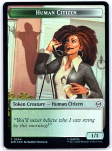 Human Citizen // Treasure Foil Magic Token Marvel's Spider-Man 4 // 7 NM MTG - Picture 1 of 2