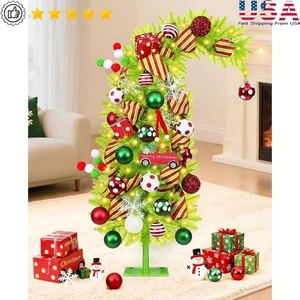 Whimsical Christmas Tree 32PCS Decorations LED Lights Tabletop Holiday Decor New - Picture 1 of 10