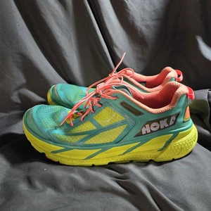 Hoka One W Clifton 1 Laufschuhe Vintage grün blau bunt - Größe 10,5 - Bild 1 von 7