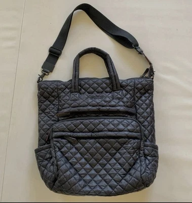 MZ WALLACE Gray Quilted Sutton Medium Shoulder Bag Tote w/ Crossbody Strap - Image 1 of 4