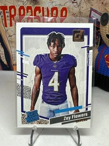 2023 Donruss Rated Rookie RC Portrait Zay Flowers Baltimore Ravens #9 - Bild 1 von 2