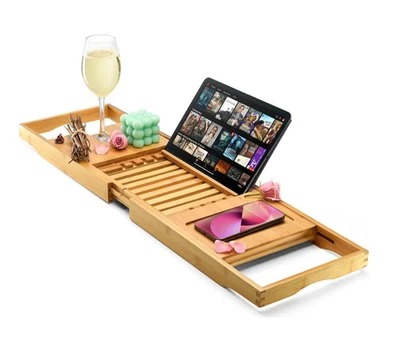 Bandeja de bañera Carrito - Bandeja de baño plegable impermeable y carrito de baño Foto 1 de 4