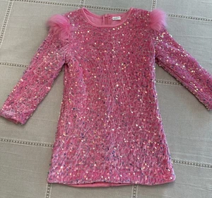 Toddler Girl Party Sparkle Sequin Dress - Pink - Size 4 - Picture 1 of 5