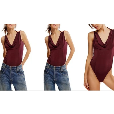 NWOT Intimately Free People Bodysuit SP Drape Cowl Neck First Choice Wild Ginger - Image 1 of 4