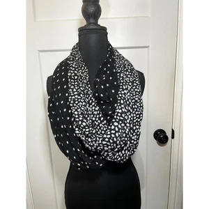 Express Schal Infinity Loop schwarz weiß gepunktet Damen Mode Accessoire - Bild 1 von 9