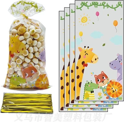 CSTYWC 50 Piezas Animales de la Selva Fiesta Favores Bolsas Safari Amarillo, Verde, Naranja  Foto 1 de 4