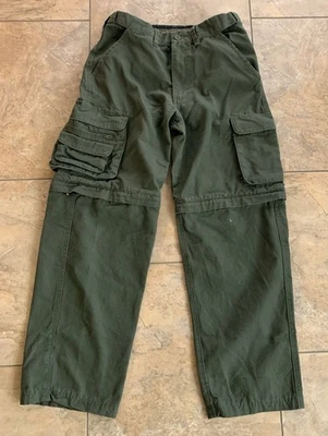 Boy Scouts of America Youth Pants 12 Convertible Uniform Zip Off Shorts Green - Image 1 of 4