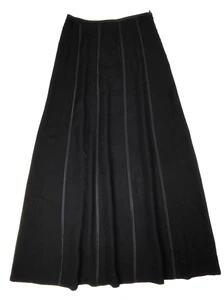 NWT Ralph Lauren Holiday Night Maxi Skirt 10-Panel Wool Satin Trim Black Size 2 - Picture 1 of 9