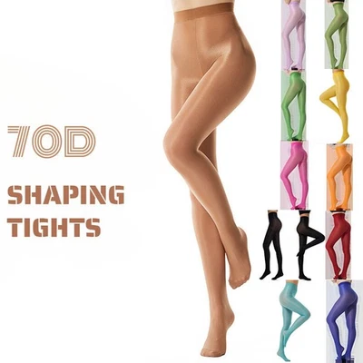 Meia-calça modeladora 70d 220 lb plus size óleo brilhante meia-calça dança ioga - Imagem 1 de 4