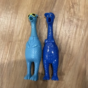 Gummi Huhn drücken Quietschen Haustier Hund Welpe Kauspielzeug blau lustig cool - zwei - Bild 1 von 4