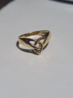 JMH 14k Yellow Gold Celtic Triquetra Knot Ring Trinity Symbol Jewelry Size 3.5 - Изображение 1 из 4