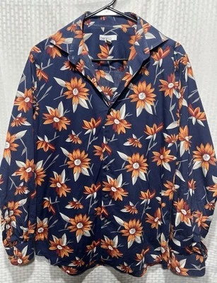 Рубашка мужская Bar lll приталенная эластичная с цветочным рисунком M 15-151/2 на пуговицах из органического хлопка - Изображение 1 из 4