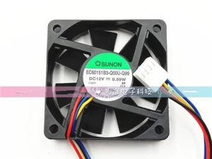 1 PCS  SUNON Fan EC60151B3-Q00U-Q99  DC12V 6015 6CM 4 wire  cooling fan - Picture 1 of 1