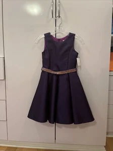 UNWORN Zoe Ltd Shiny Purple Dress with Rhinestone Belt Size 10 $295 retail - Picture 1 of 3