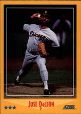 1988 Score Glossy Chicago White Sox Baseball Card #508 Jose DeLeon