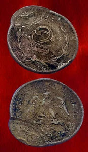 Mexico 1941  2 centavos  Copper Double StrucK ERROR - Picture 1 of 3