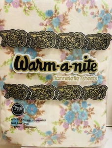 Vintage retro flannelette sheets double - new in packaging - Picture 1 of 4