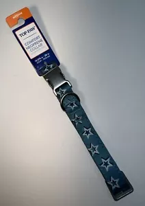 Top Paw Comfort Neoprene Dog Collar Medium 14-20" Blue With Stars - Picture 1 of 5
