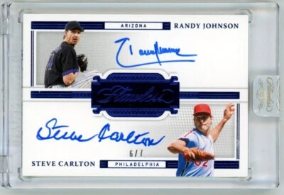 Panini Flawless Randy Johnson Steve Carlton 2022 doble firma automática 6/7 patio Foto 1 de 2