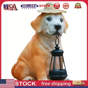 US Resin Garden Dog Statues Creative Outsides Decorations for Yard Patio Lawn Po - Picture 1 of 7