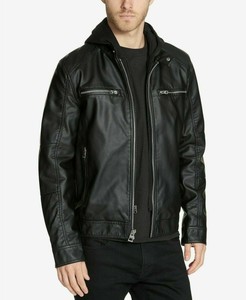 GUESS Faux Leather Outer Shell Black 