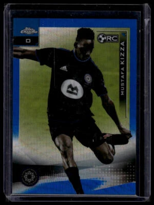 2021 Topps Chrome MLS #135 Mustafa Kizza Blue Wave Refractor #/199 Rookie SN,RC - Image 1 of 2