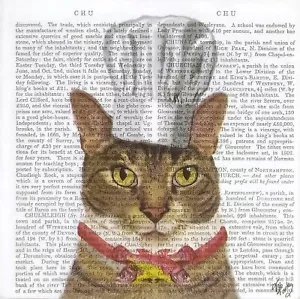 S628# 3 servilletas de papel pequeñas individuales para decoupage cocinero chef cabeza de gato con tapa - Imagen 1 de 3