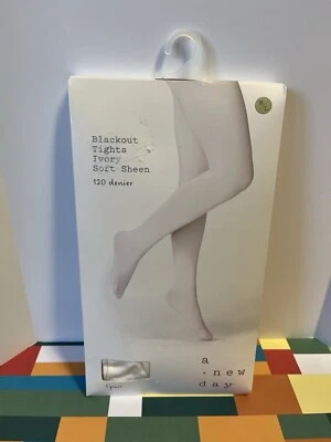 NEW size M/L A New Day Soft Sheen ivory blackout tights medium large 120 Denier - Image 1 of 4
