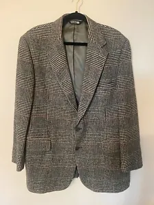 John Alexander Wool Sport Coat Black Tweed 100% Wool Medium - Picture 1 of 7