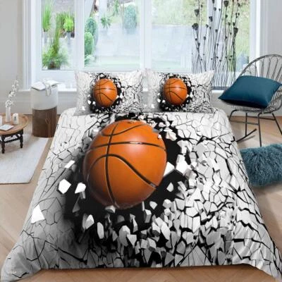 Basketball Breaks Boundaries Quilt Duvet Cover  Queen Breathable Bedding Set  - Image 1 of 4