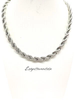 COLLANA FUNETTA CM 40 ACCIAIO . COLLANA DONNA  COLLANA UOMO STEEL . COLLIER - Immagine 1 di 4