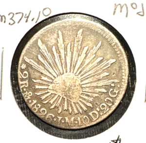 México 1826 Mo JM 2 reales KM 374,10 VF - Imagen 1 de 2