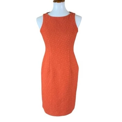 Elegante vestido vaina Agnona for Bergdorf Goodman naranja texturizado sin mangas 44 Foto 1 de 4