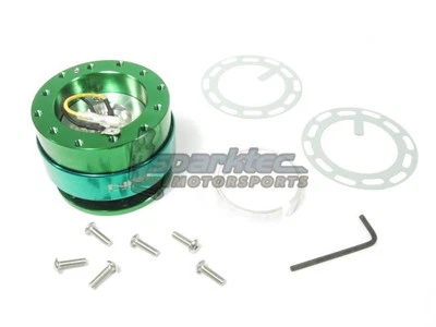 NRG Steering Wheel Quick Release Kit Generation 2.0 Green Body w/ Green Ring NEW - Image 1 of 4
