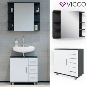 Conjunto de muebles de baño VICCO ILIAS blanco antracita - 2 piezas - Imagen 1 de 8