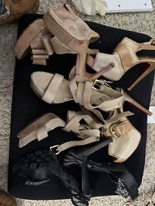 Lote de 4 pares de zapatos (tacones) de diseñador - Valentino, McCartney, Sergio, BCBG 9-10 - Imagen 1 de 10