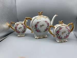 Vintage Norcrest Fine China Mother Teapot with Matching Creamer & Sugar - Picture 1 of 18
